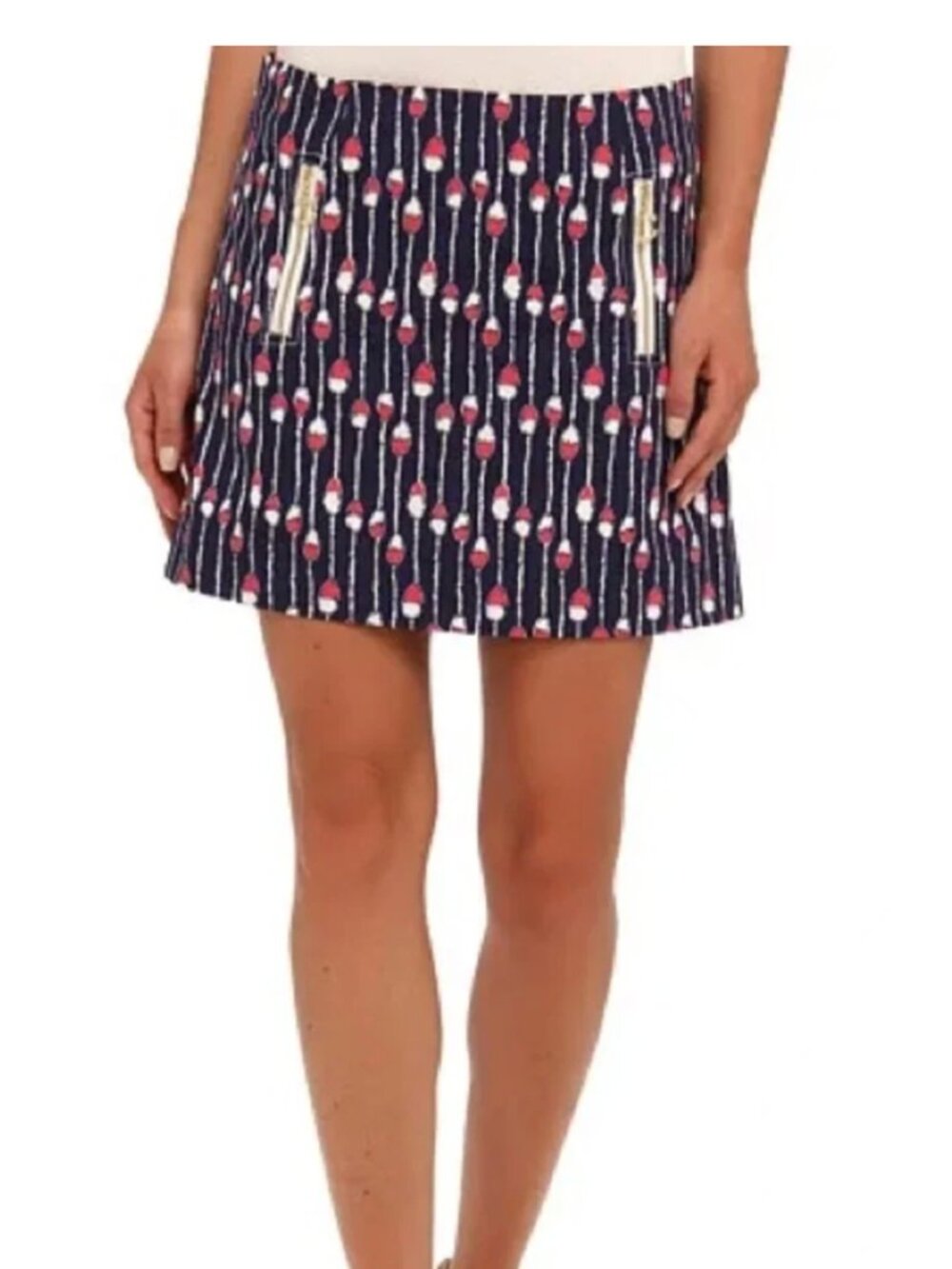 LILLY PULITZER Navy Tate Buoy Print Skirt sz 8